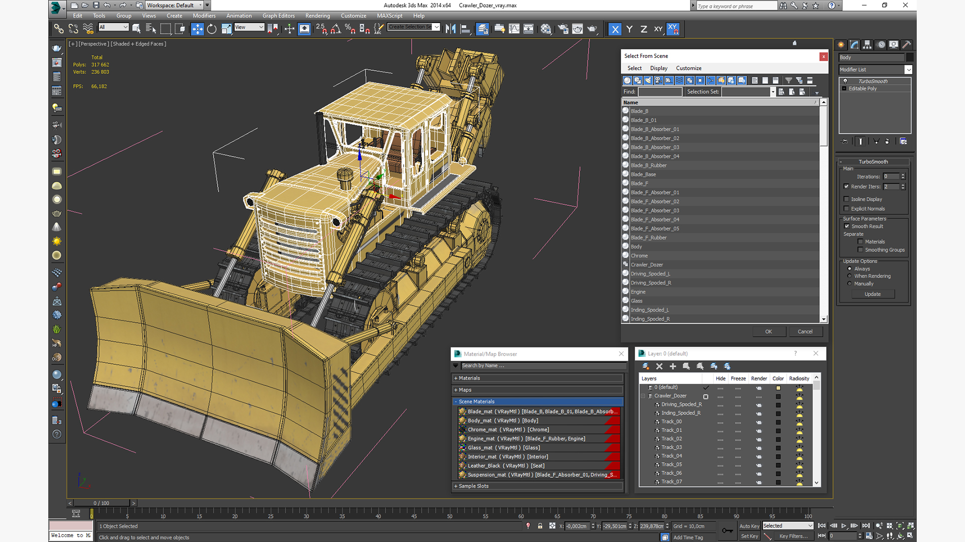 3D Crawler Dozer model