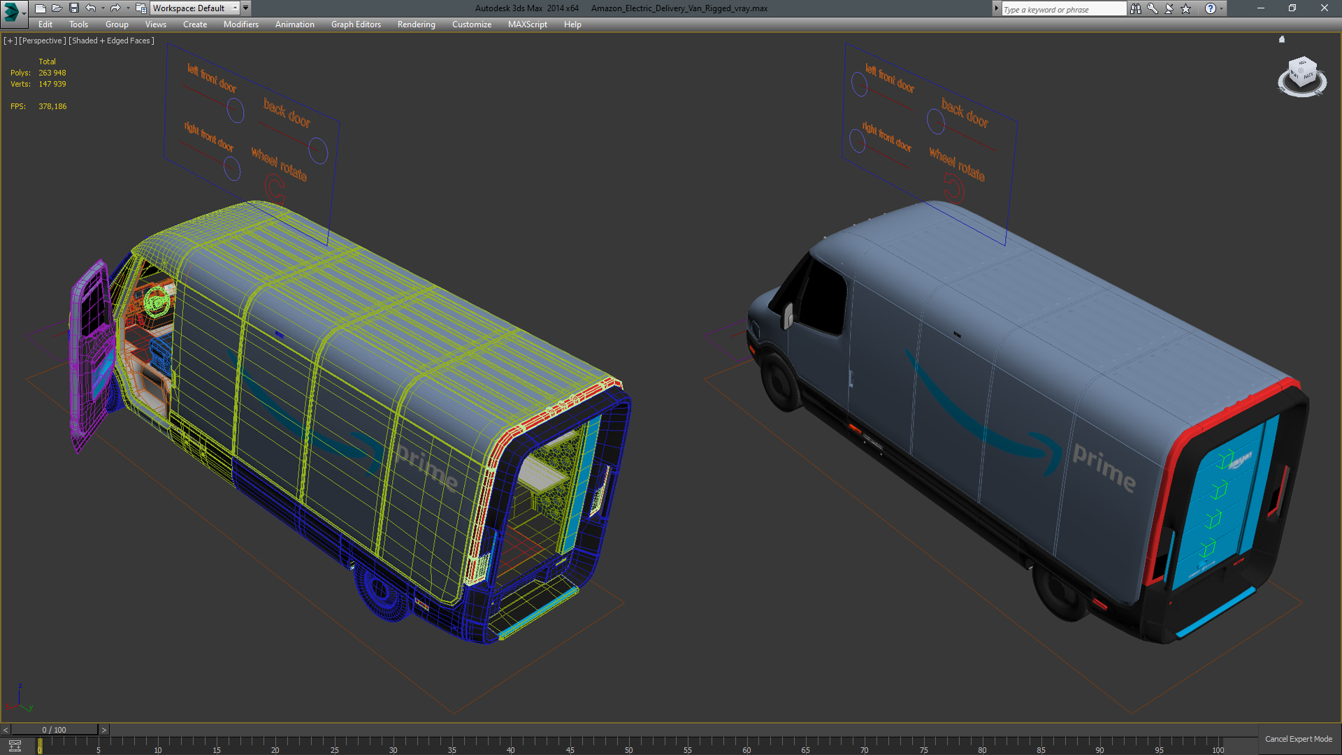 3D model Amazon Electric Delivery Van Rigged