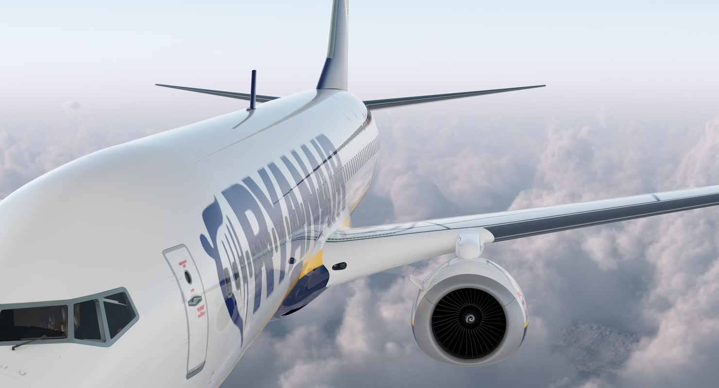 Boeing 737 900 Ryanair Rigged 3D model