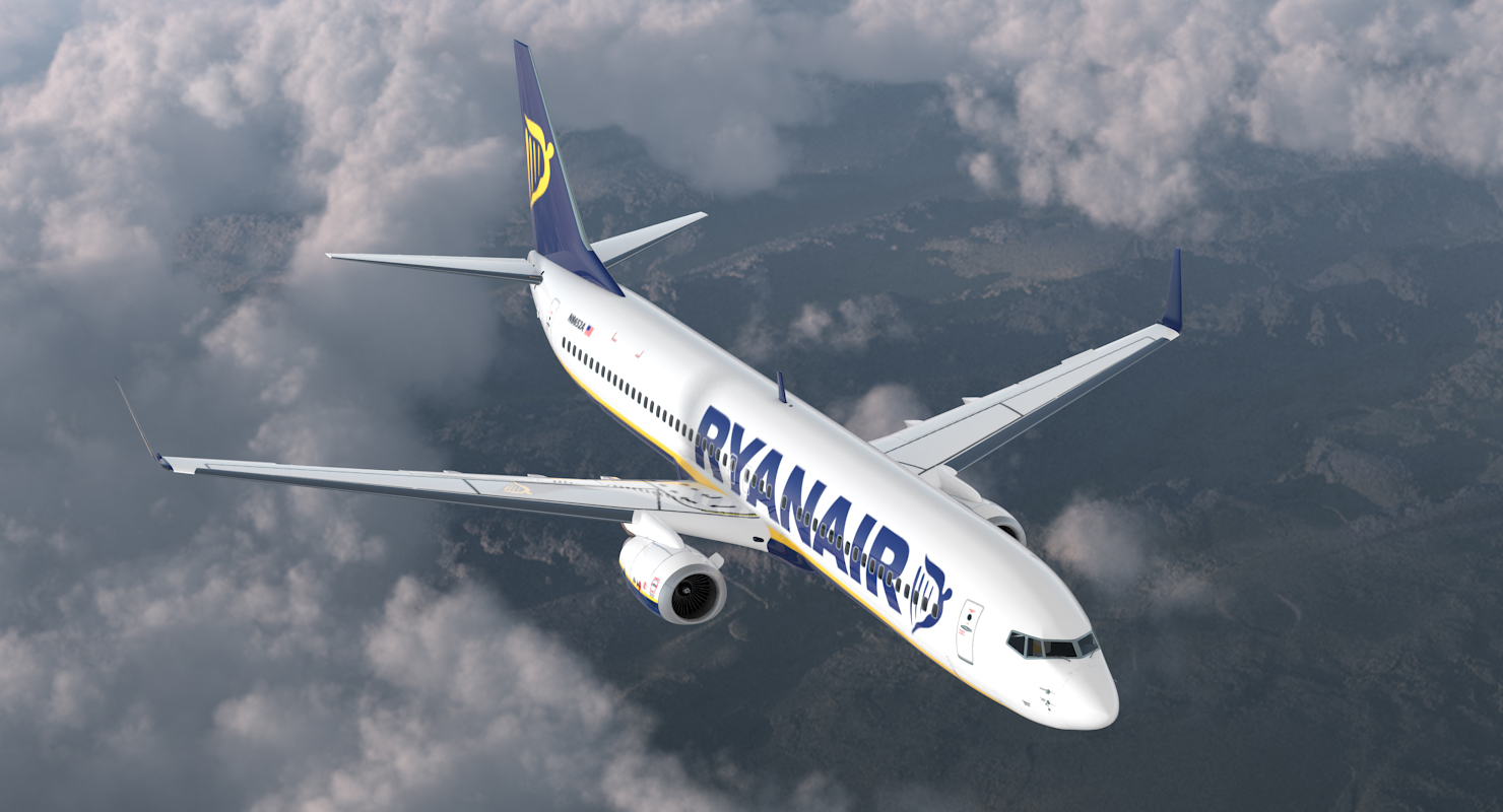 Boeing 737 900 Ryanair Rigged 3D model