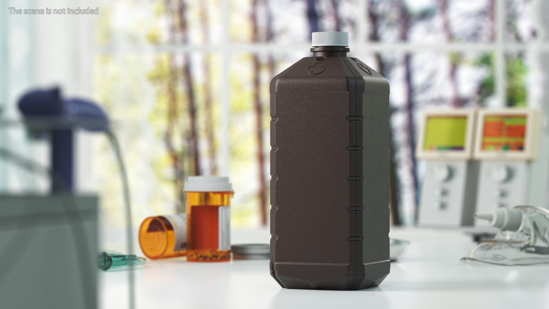 3D Plastic Pharmaceutical Container Brown model