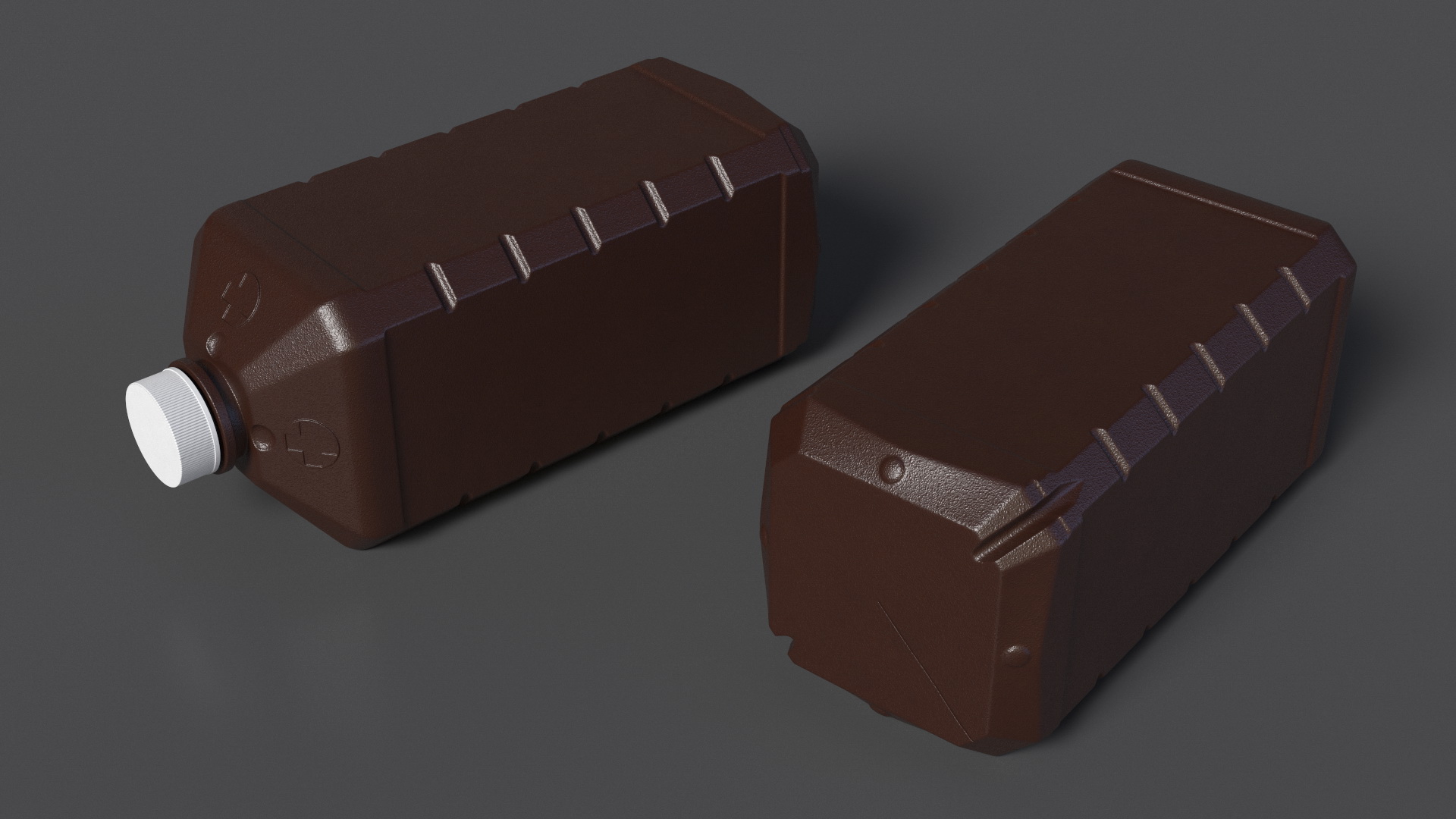 3D Plastic Pharmaceutical Container Brown model