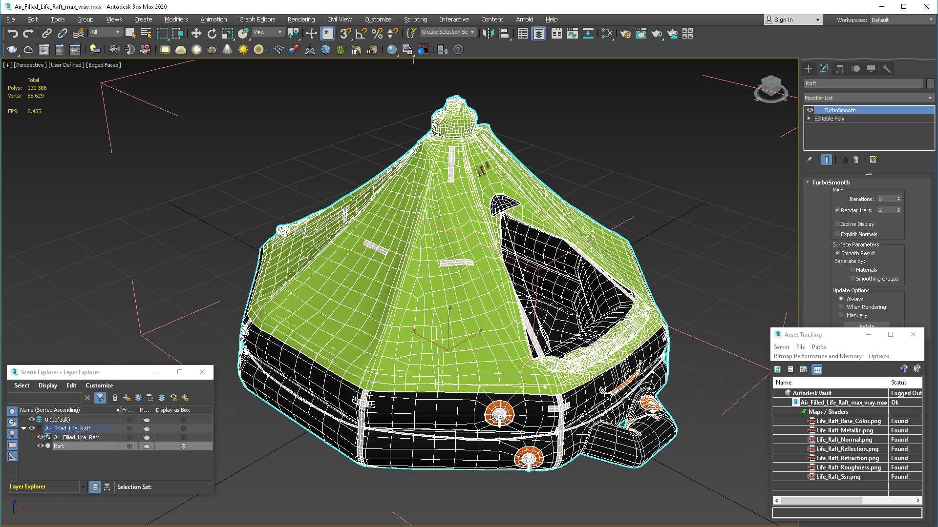 3D model Air-Filled Life Raft