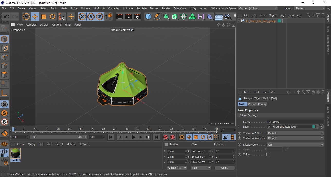 3D model Air-Filled Life Raft