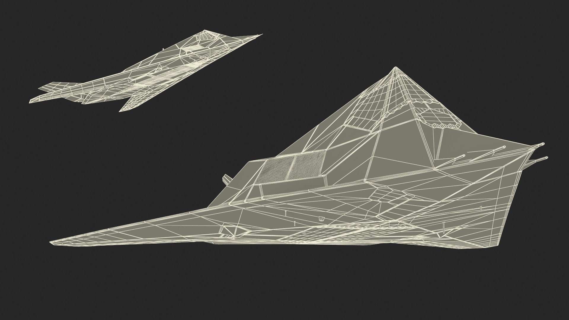 3D Stealth Aircraft F-117 Nighthawk in Flight Simplified model