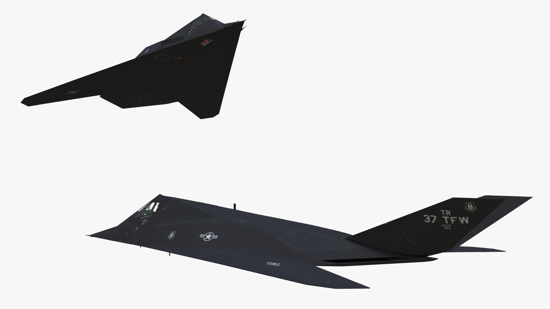 3D Stealth Aircraft F-117 Nighthawk in Flight Simplified model