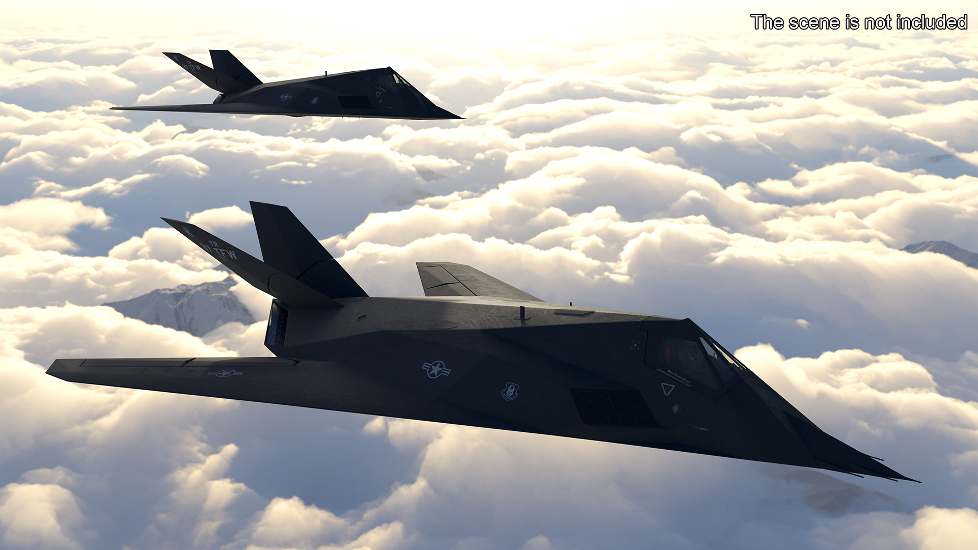 3D Stealth Aircraft F-117 Nighthawk in Flight Simplified model