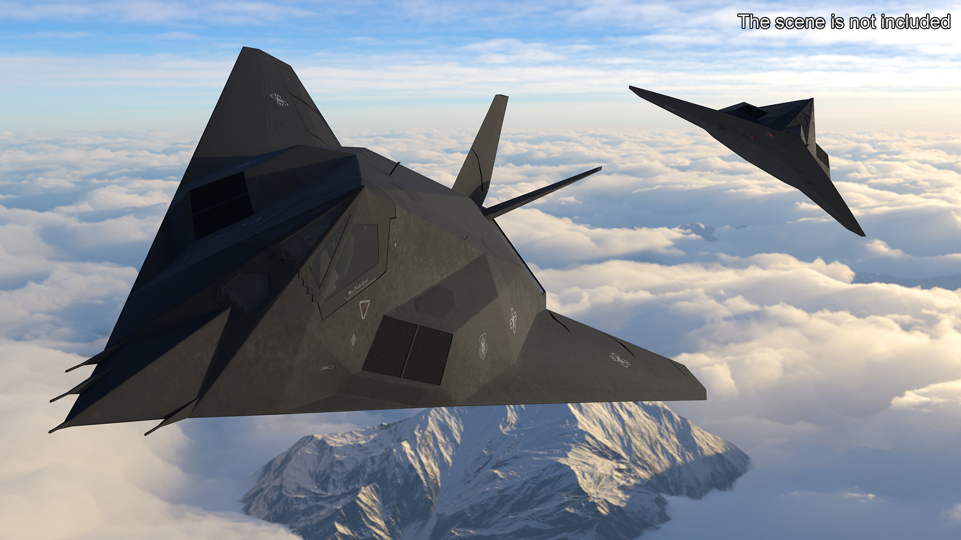 3D Stealth Aircraft F-117 Nighthawk in Flight Simplified model