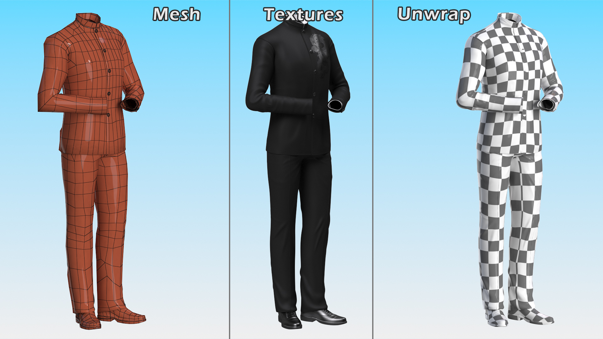 Tunic Business Suit 3D model