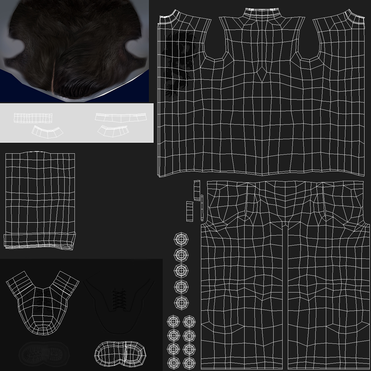 Tunic Business Suit 3D model