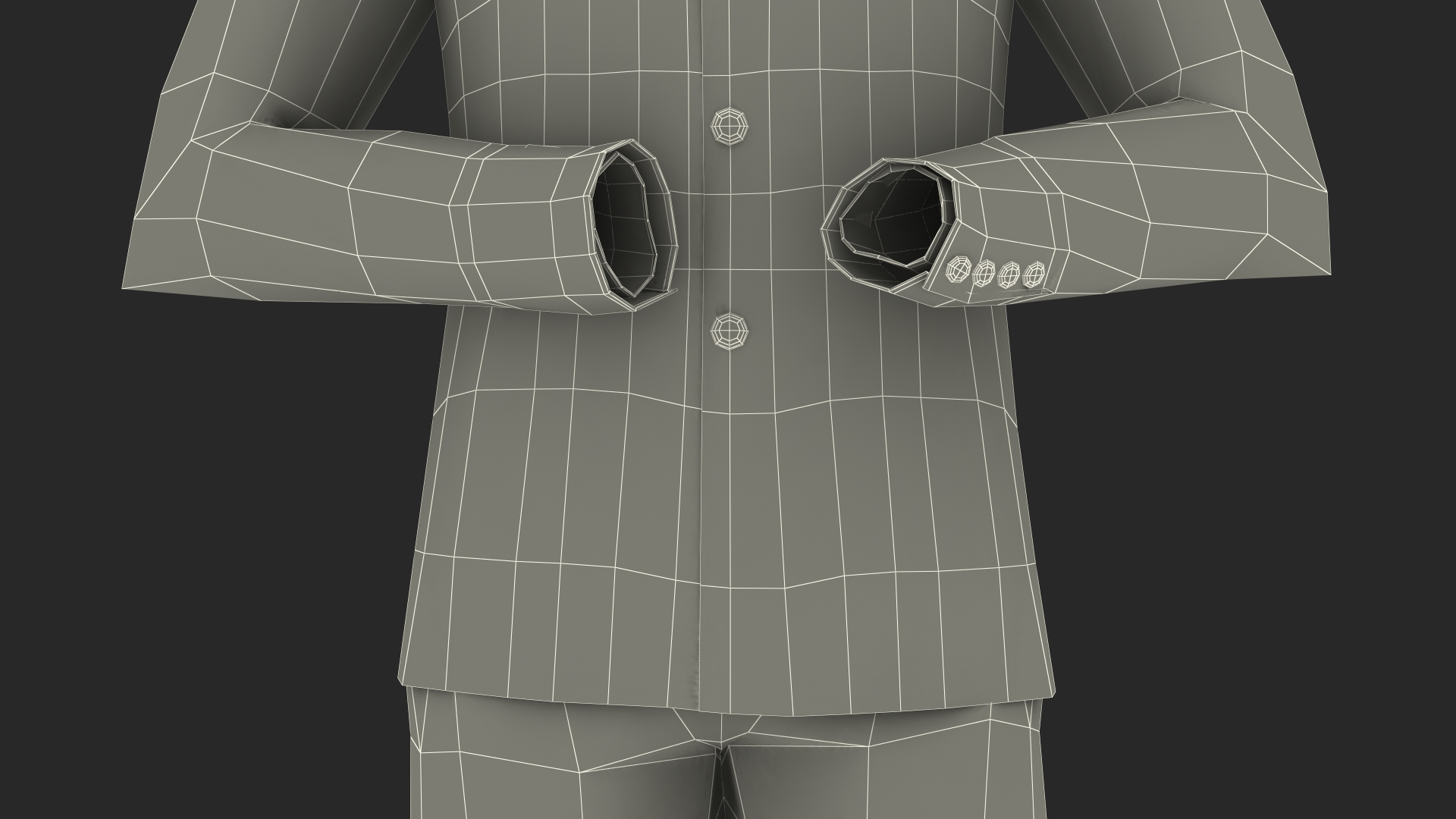 Tunic Business Suit 3D model