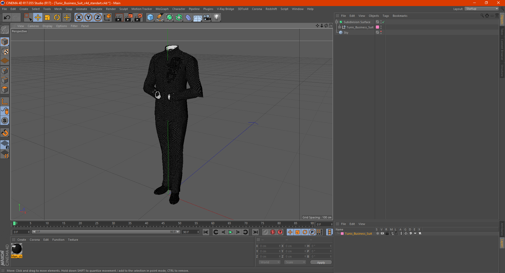 Tunic Business Suit 3D model