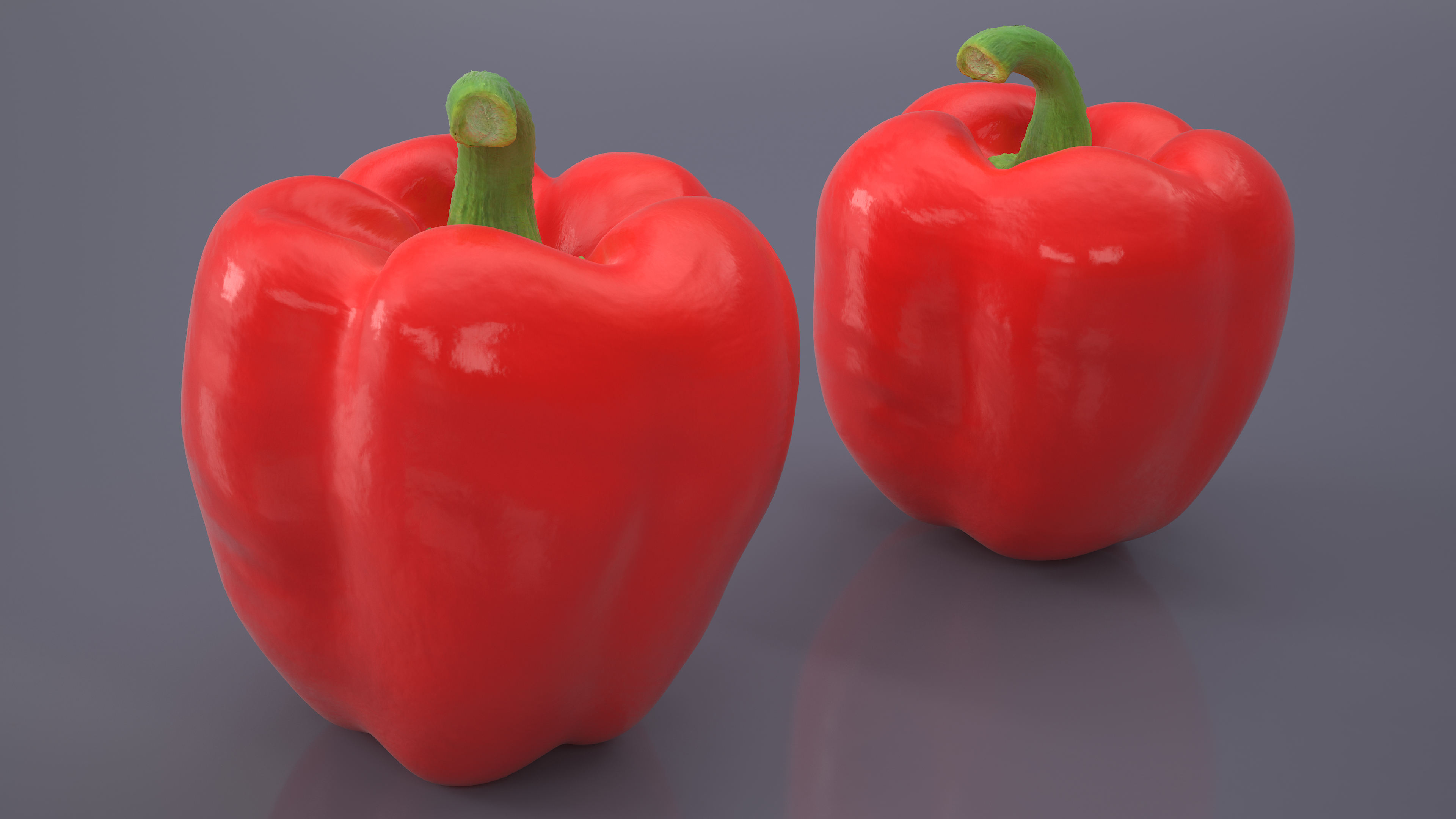 3D Fresh Red Bell Pepper