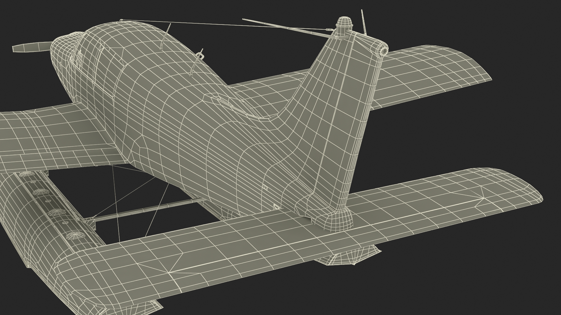 3D Single Engine Seaplane Piper PA-28 Cherokee model