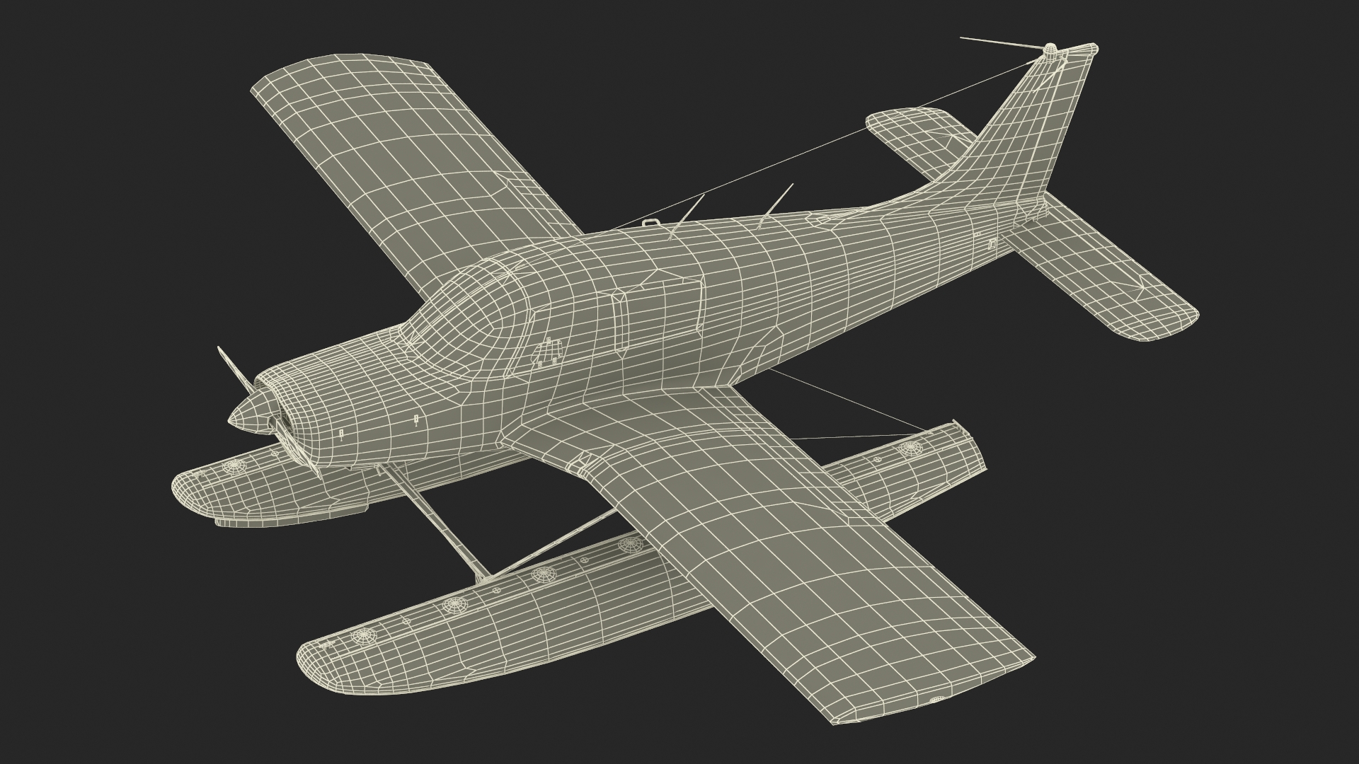 3D Single Engine Seaplane Piper PA-28 Cherokee model