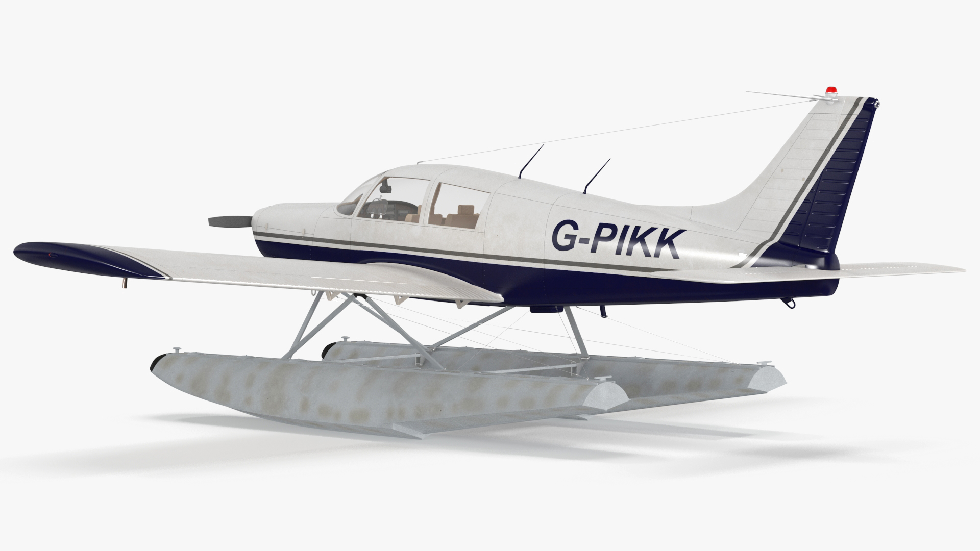 3D Single Engine Seaplane Piper PA-28 Cherokee model