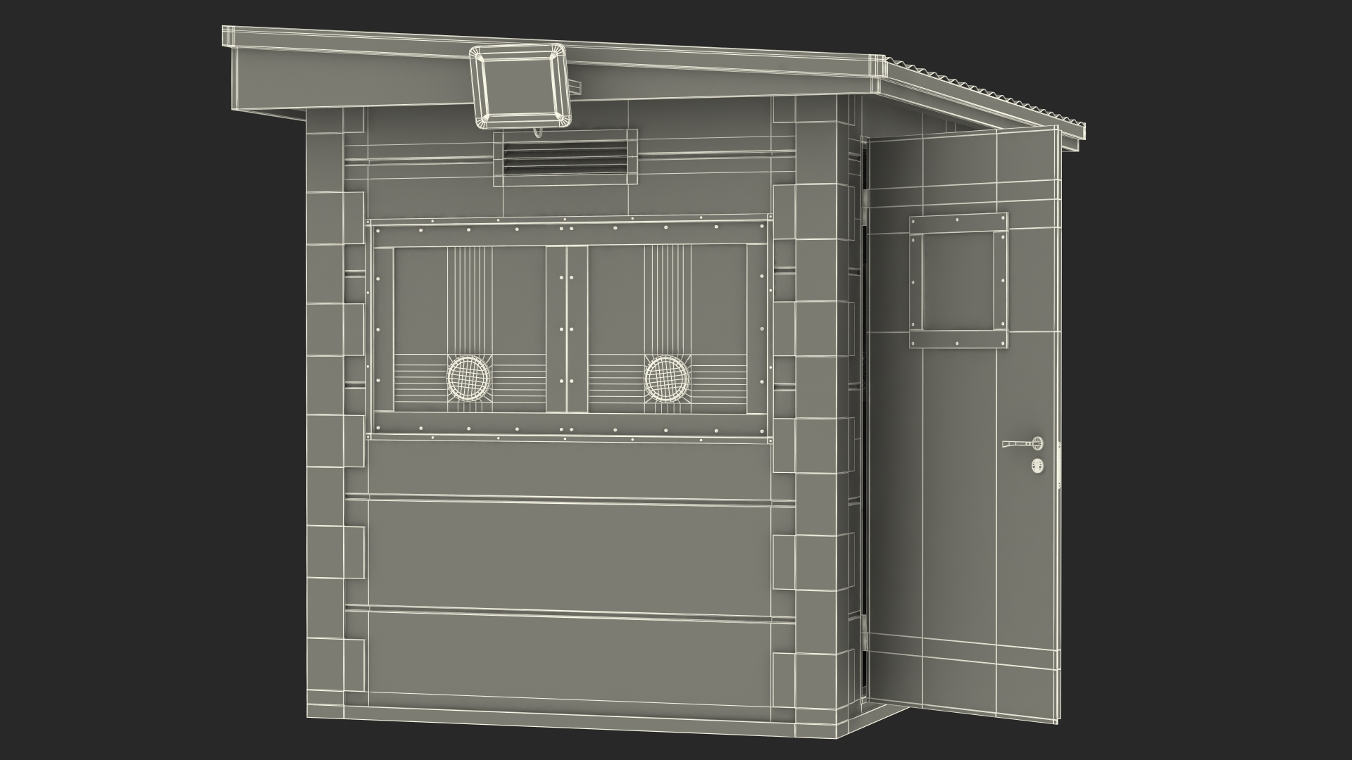 Outdoor Bullet Resistant Security Booth 3D model