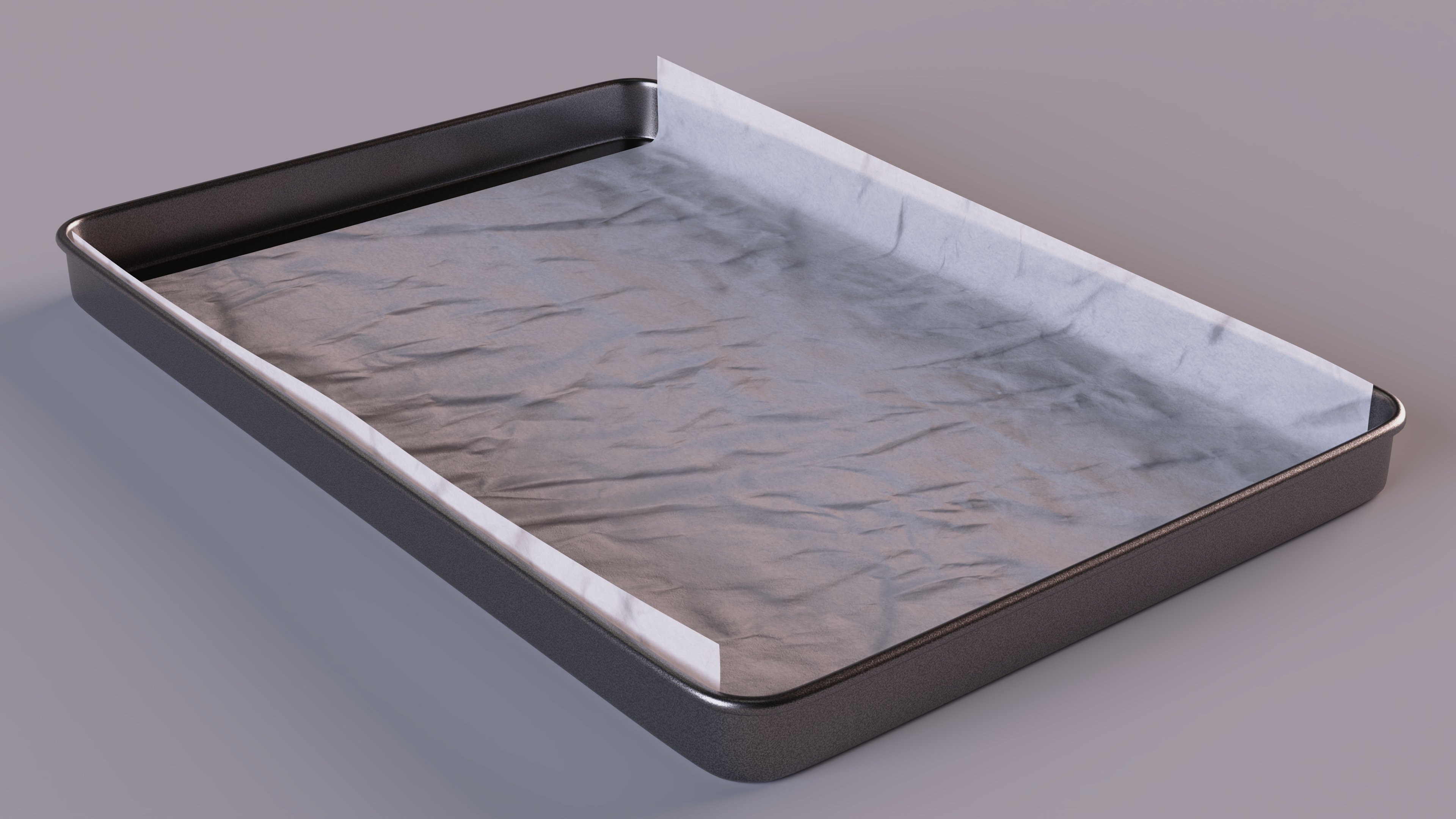 3D model Oven Tray with Parchment Paper