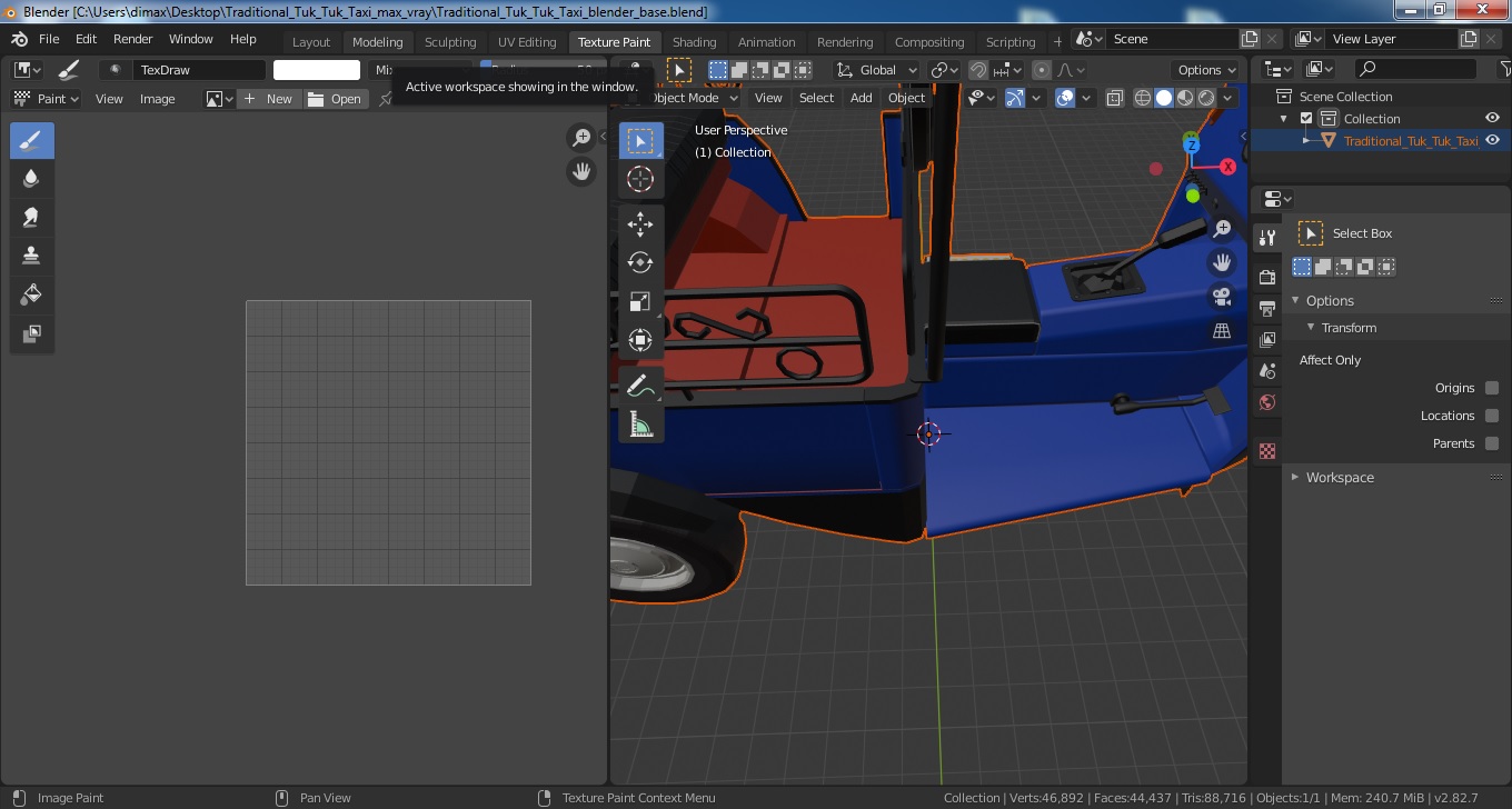 Traditional Tuk Tuk Taxi 3D model