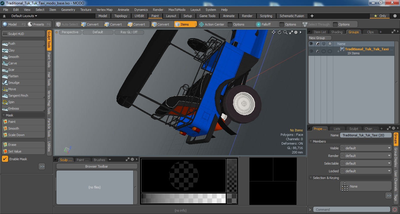 Traditional Tuk Tuk Taxi 3D model