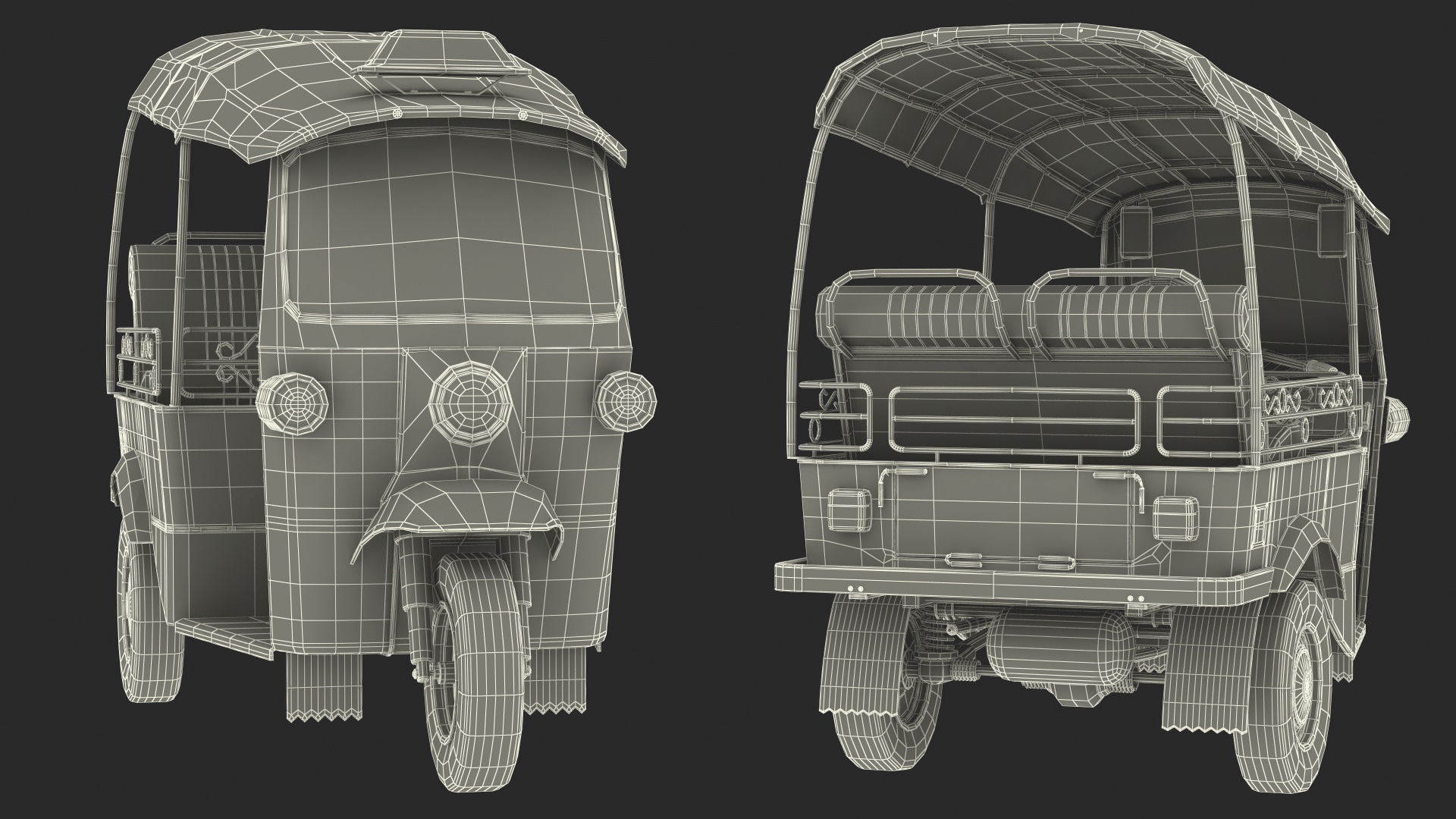 Traditional Tuk Tuk Taxi 3D model