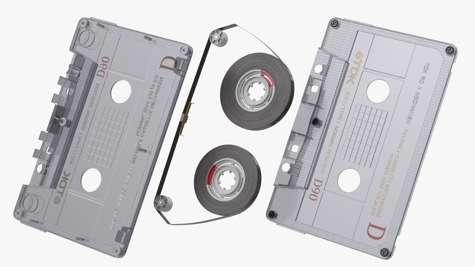 3D model TDK D90 Cassette Tape with Box