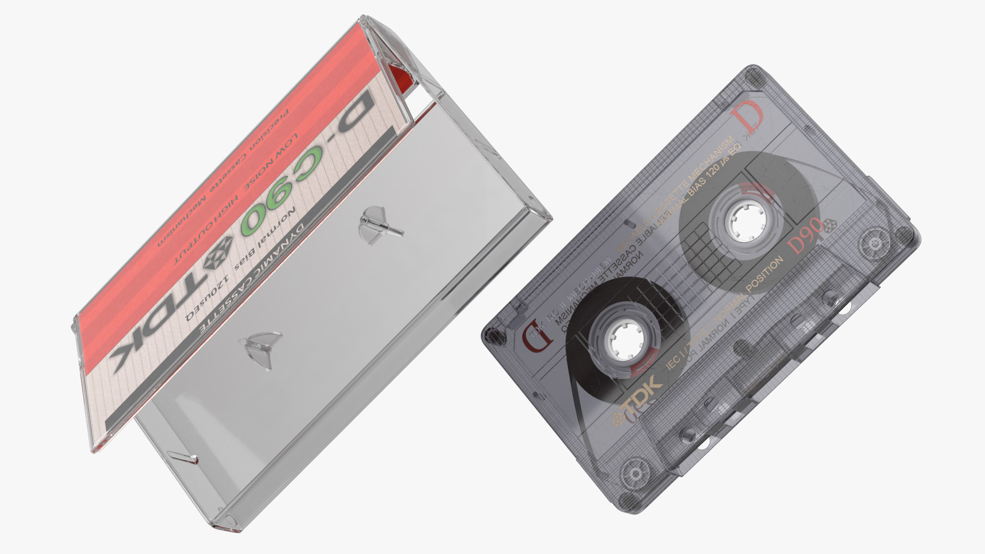 3D model TDK D90 Cassette Tape with Box