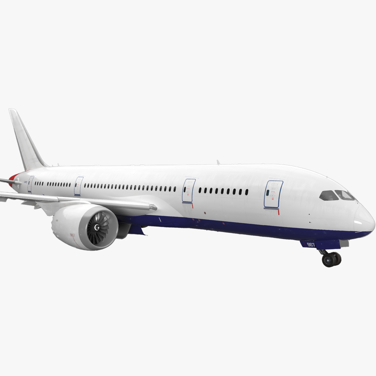 Commercial Jet Airliner Boeing 787-8 Rigged for Cinema 4D 3D