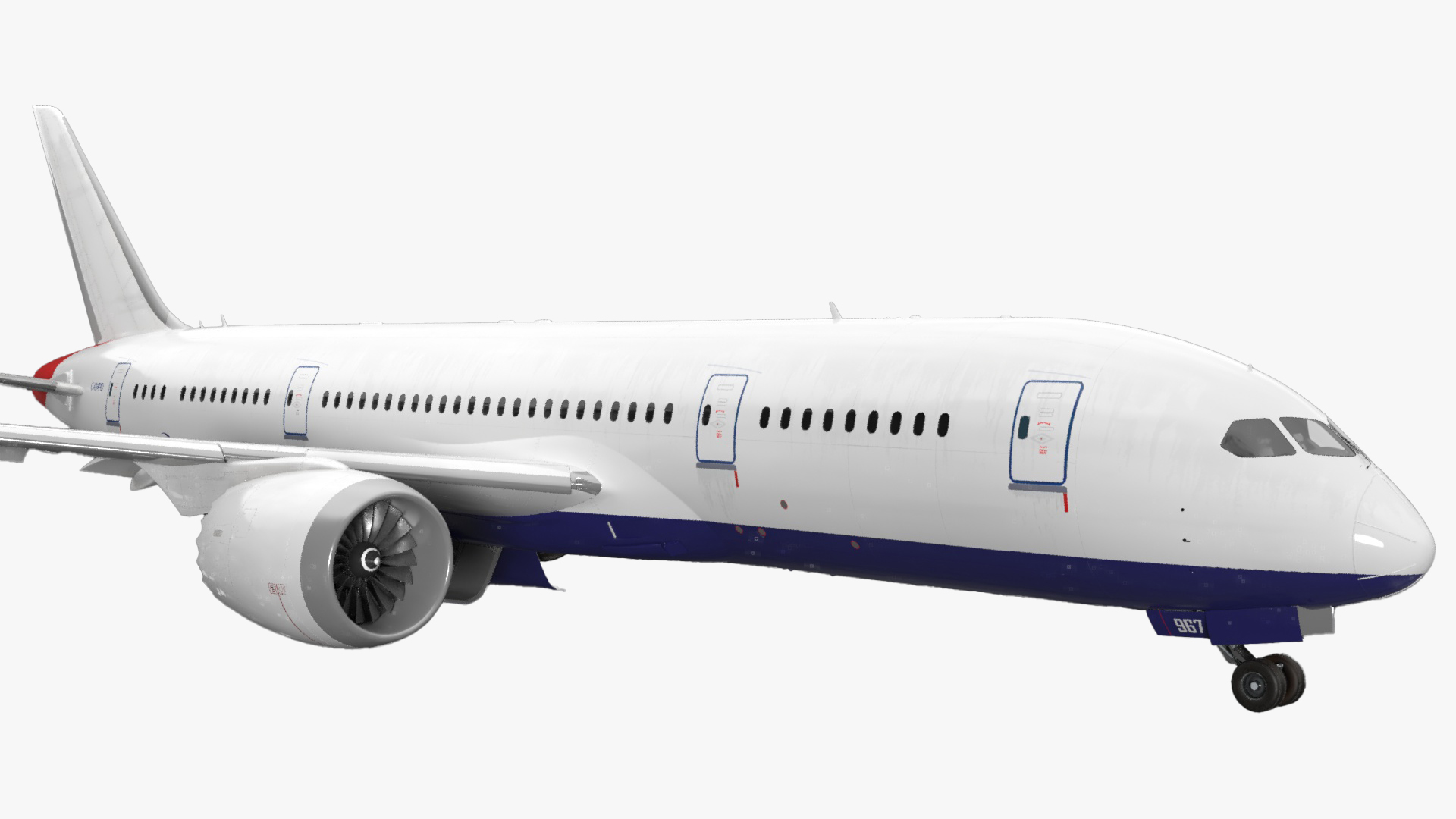 Commercial Jet Airliner Boeing 787-8 Rigged for Cinema 4D 3D