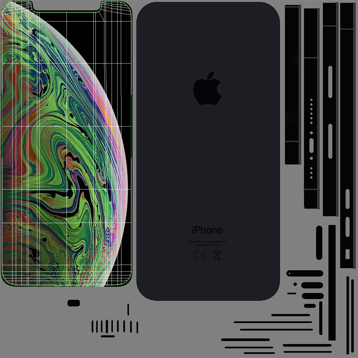 3D Apple iPhone XS Space Grey