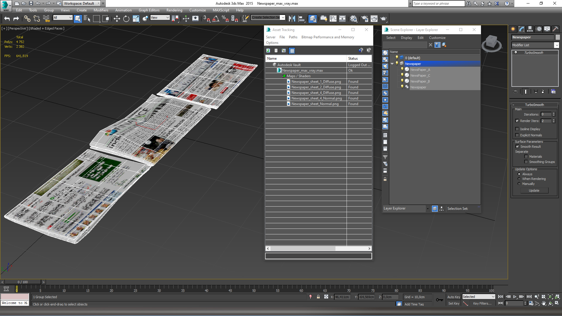 Newspaper 3D model