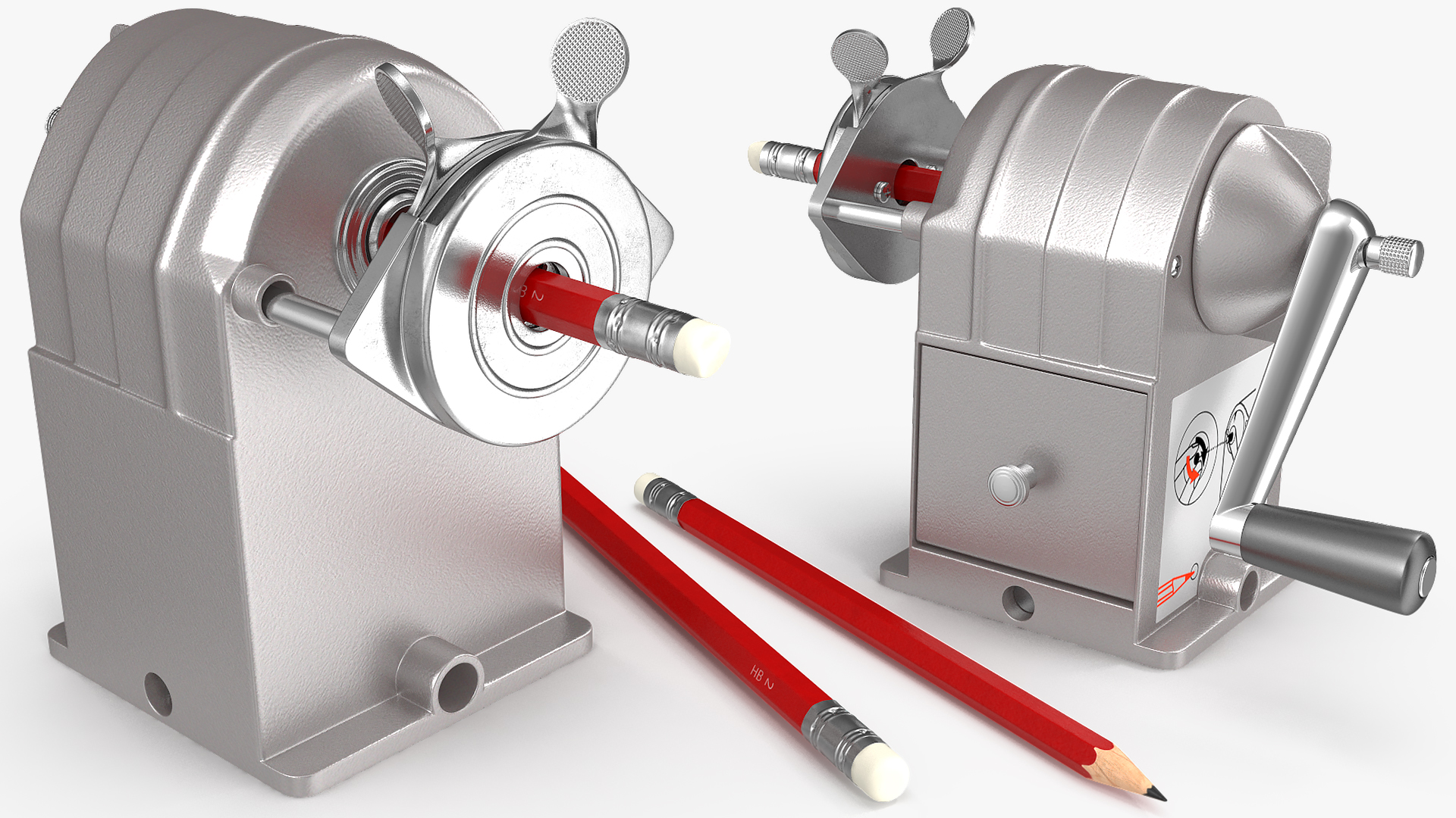 3D Manual Pencil Sharpener with Pencils