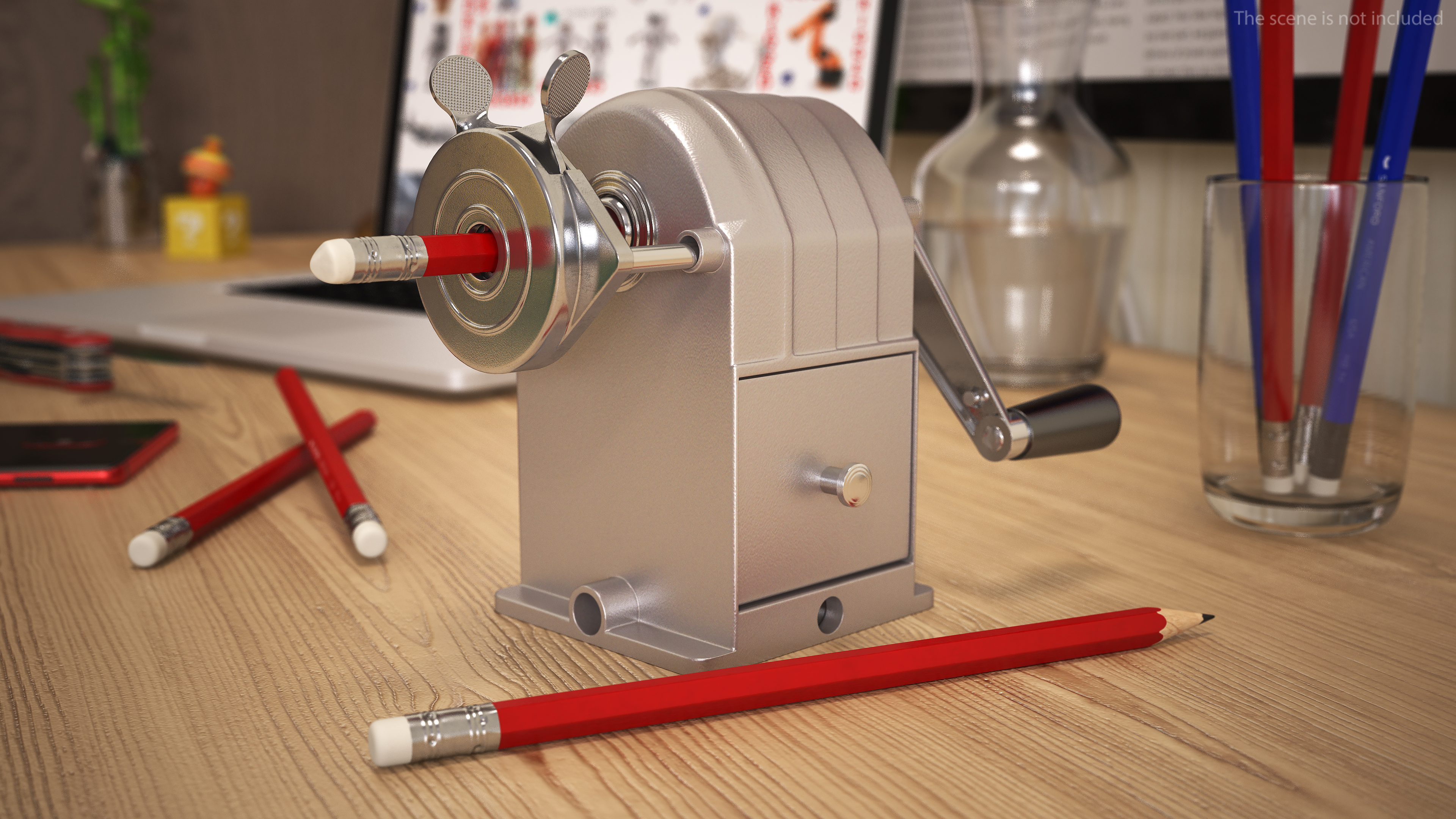 3D Manual Pencil Sharpener with Pencils