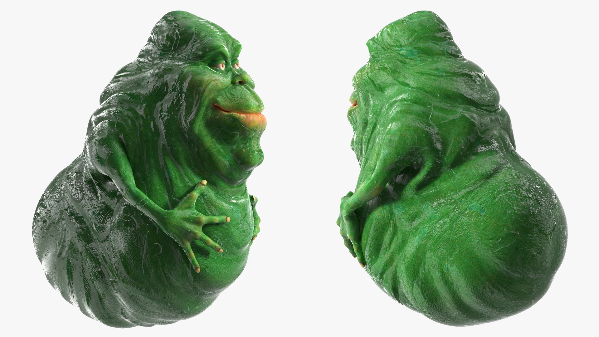 3D Slimer Green Ghost Calm Pose model