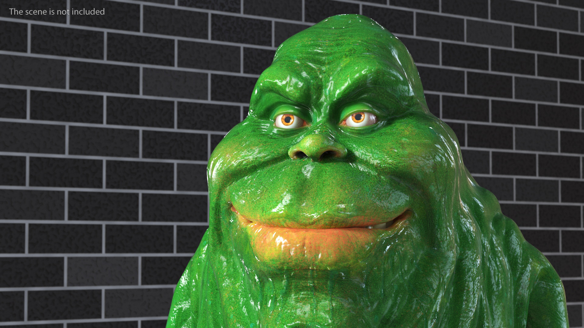 3D Slimer Green Ghost Calm Pose model