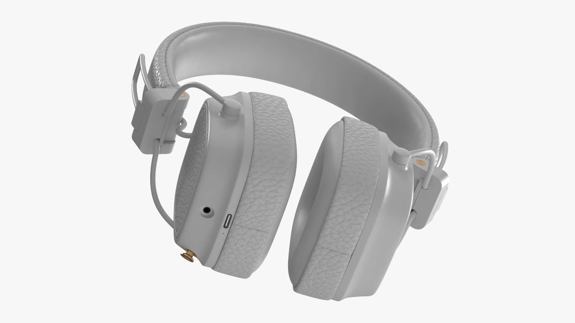 3D model Overhead Headphones White Generic Rigged