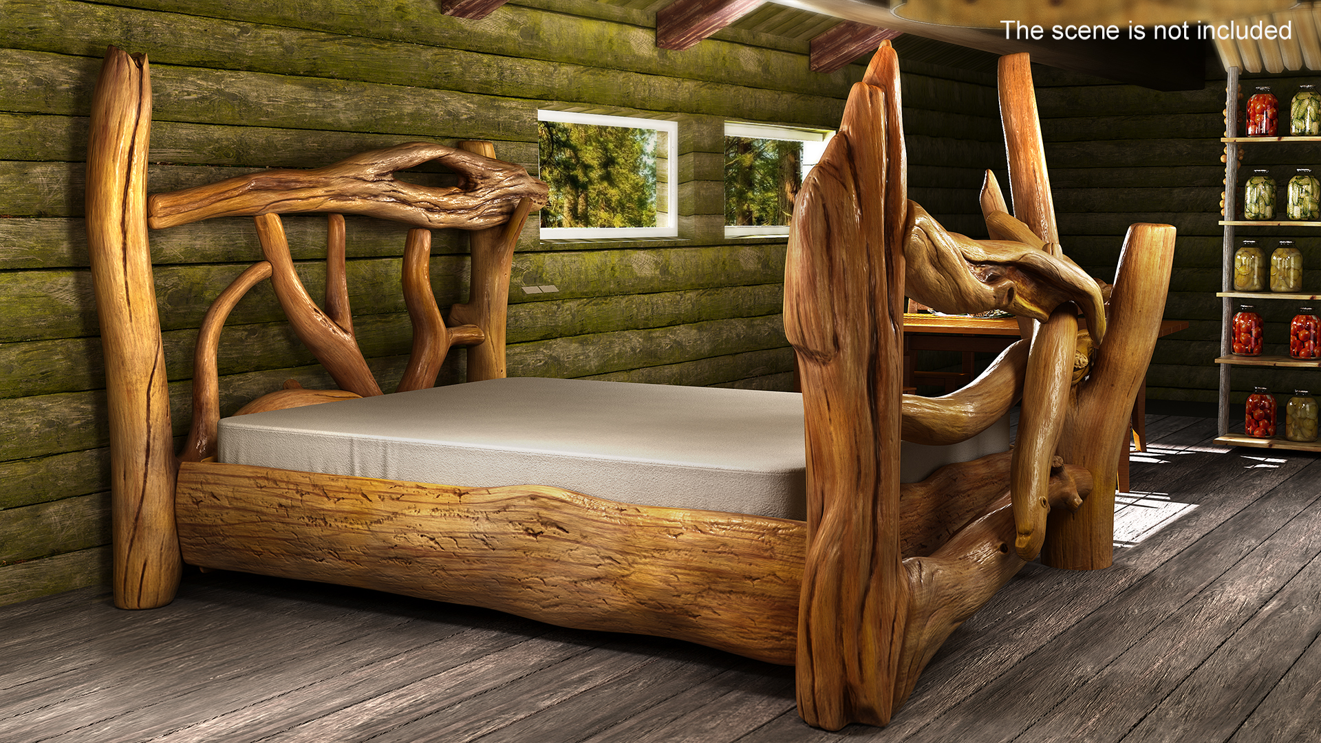 Log Bed Varnished 3D