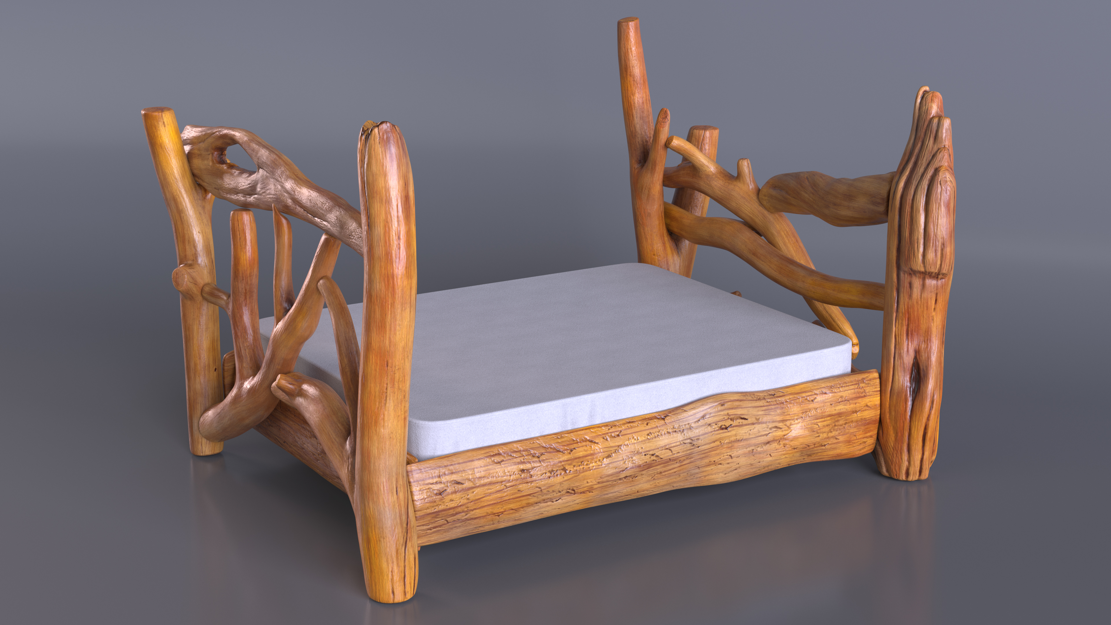 Log Bed Varnished 3D