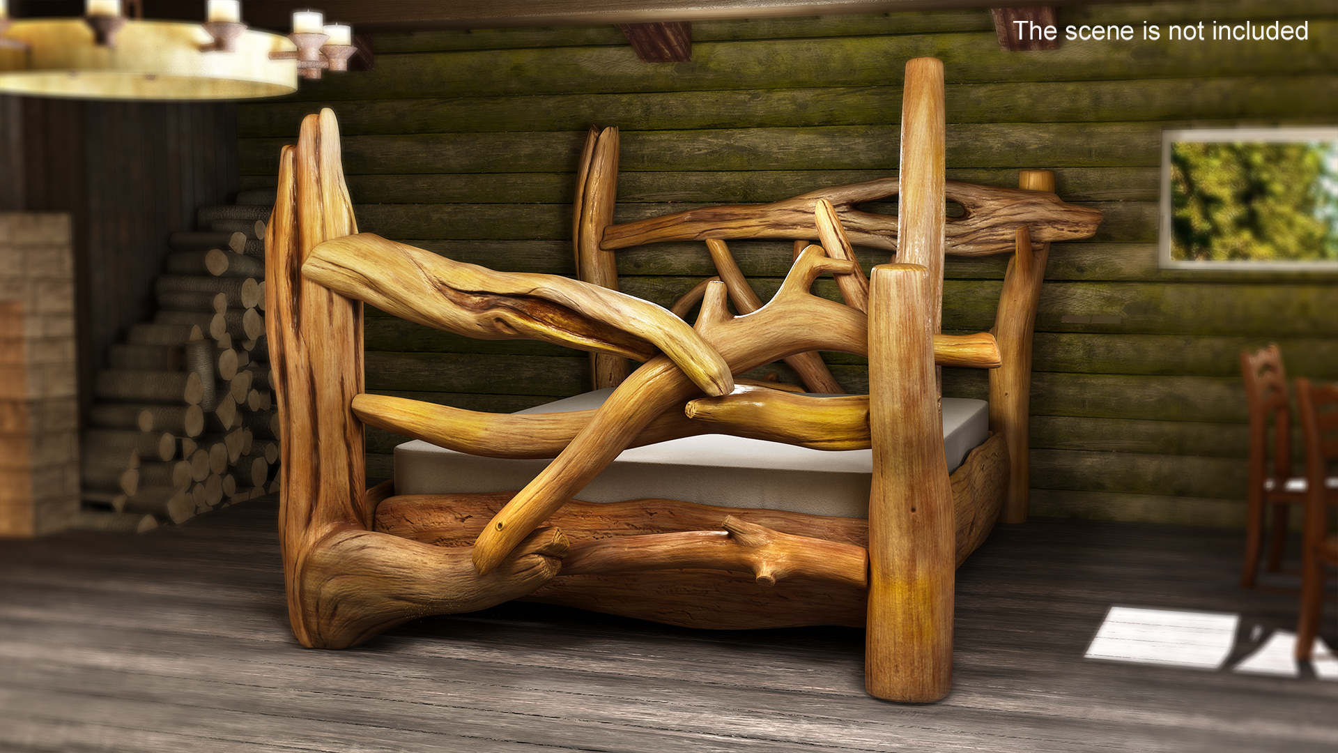 Log Bed Varnished 3D