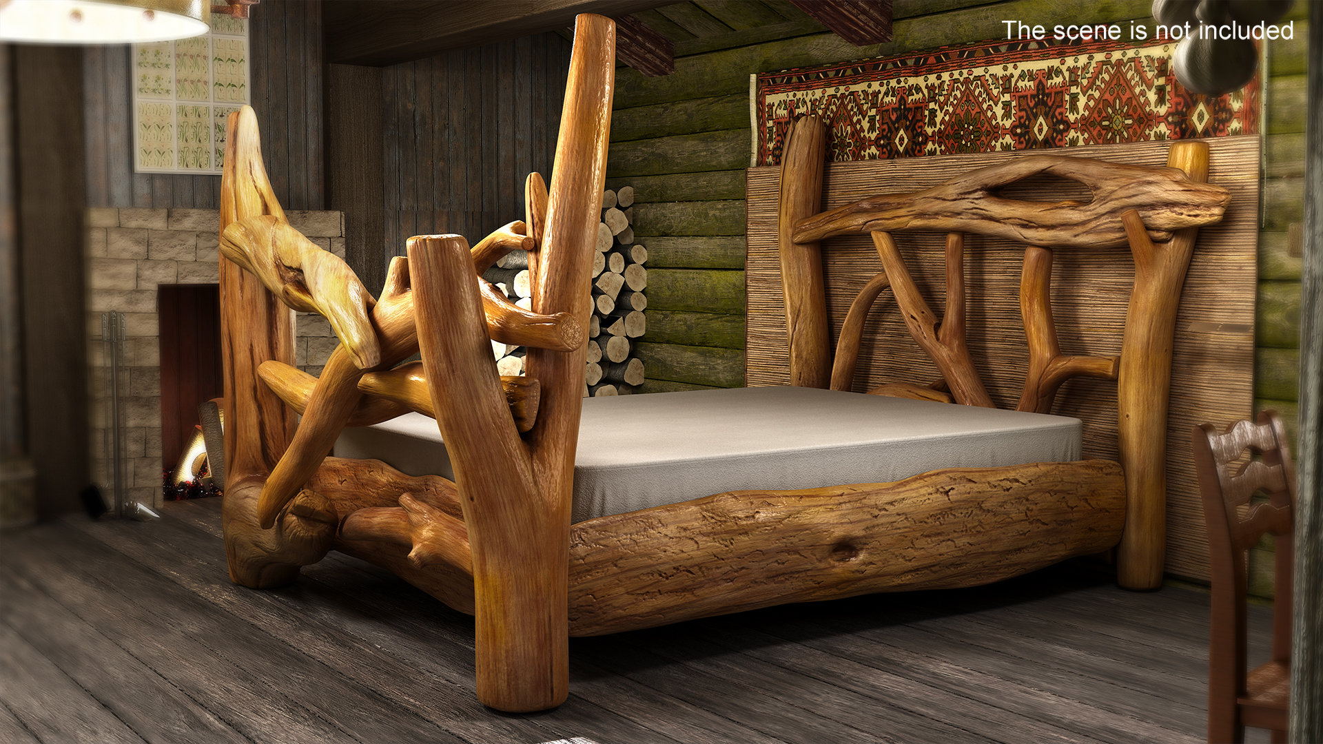 Log Bed Varnished 3D