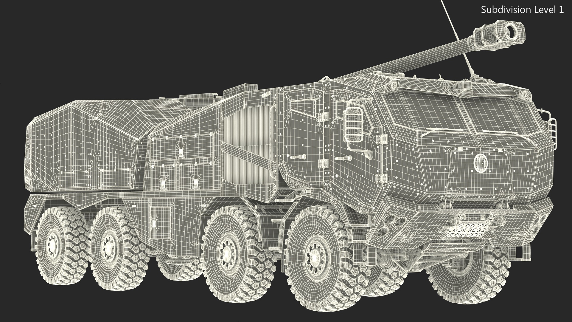 3D Morana Green Dirty Military Howitzer Rigged model