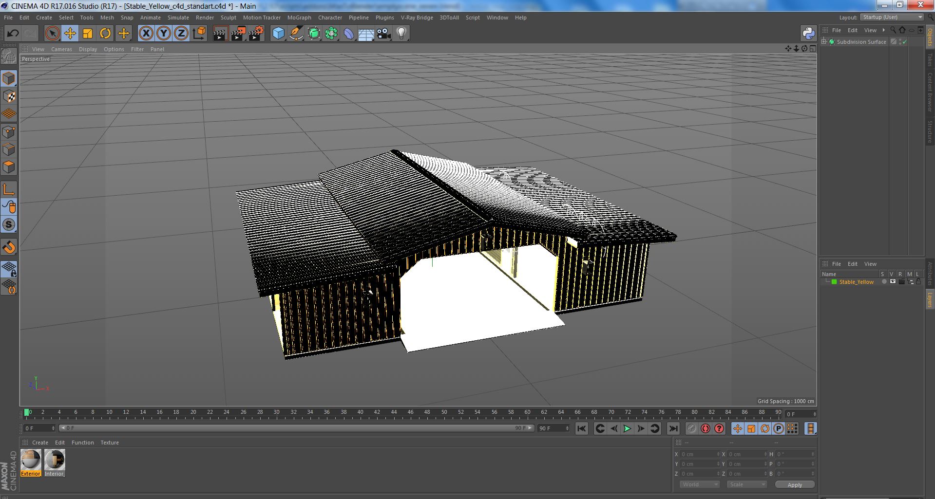 3D Stable Yellow model