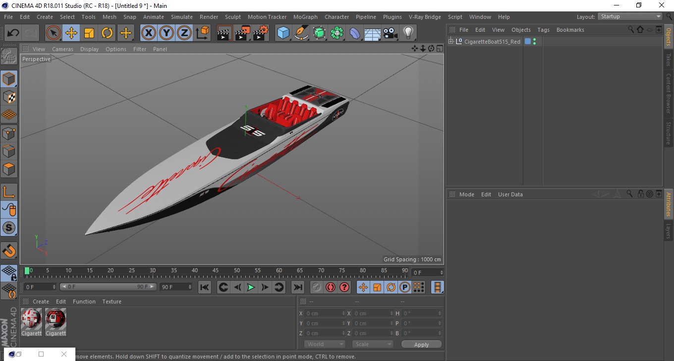 3D model CigaretteBoat515 Red