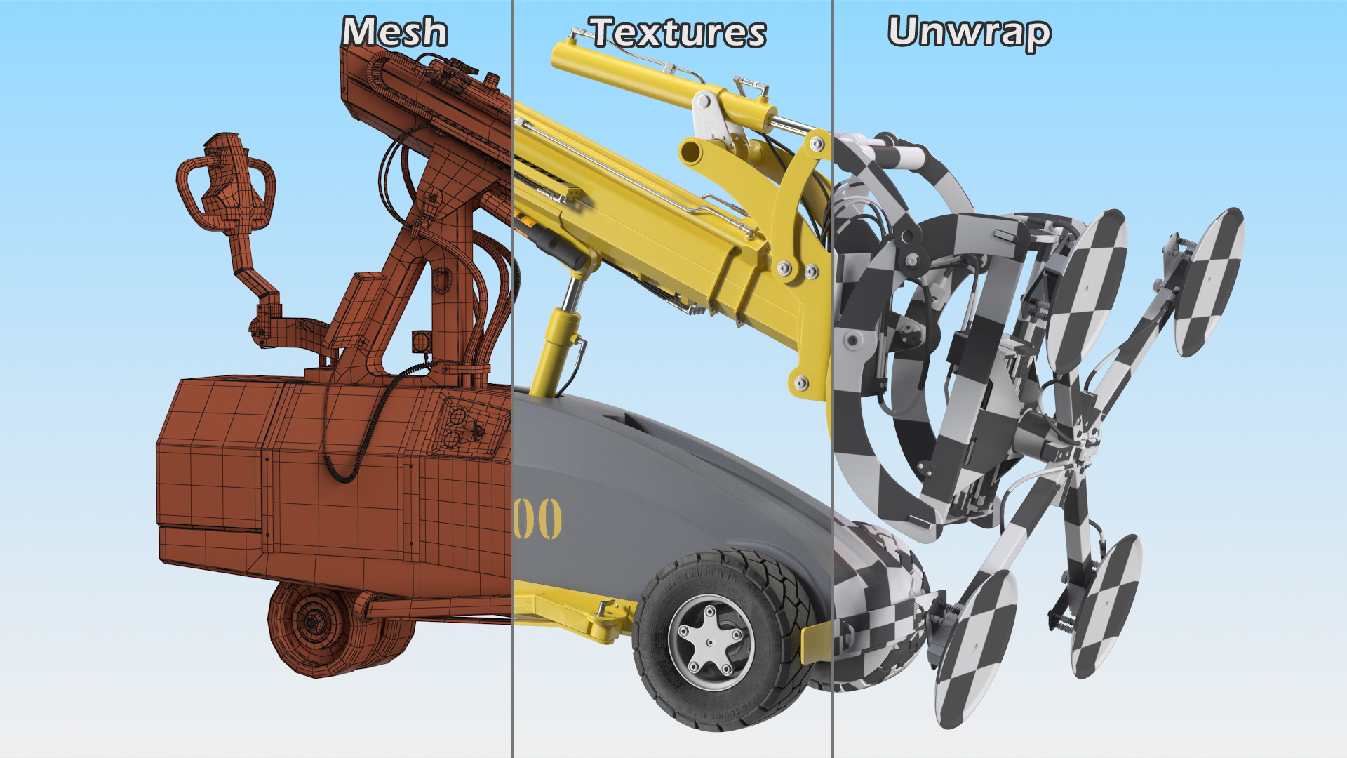 Telescopic Vacuum Glass Lifter Rigged 3D