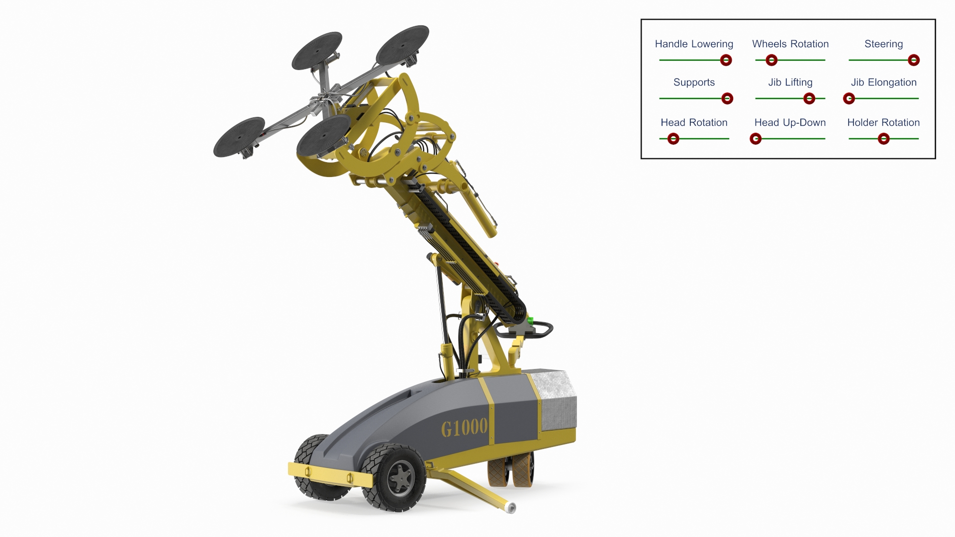 Telescopic Vacuum Glass Lifter Rigged 3D