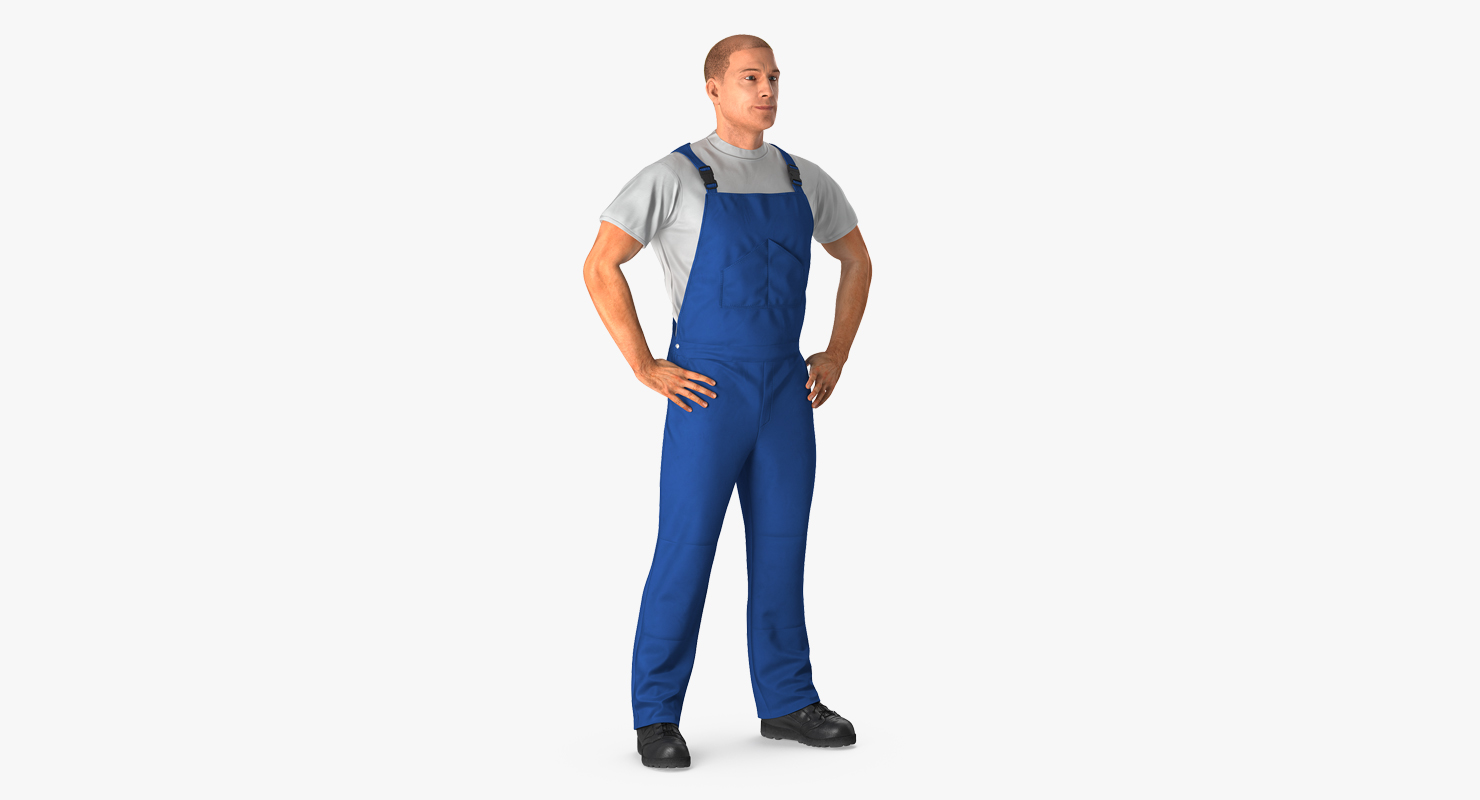 3D Construction Worker Standing Pose model