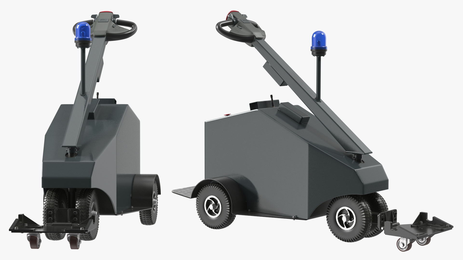 Grey Electric Tow Trolley Pusher 3D