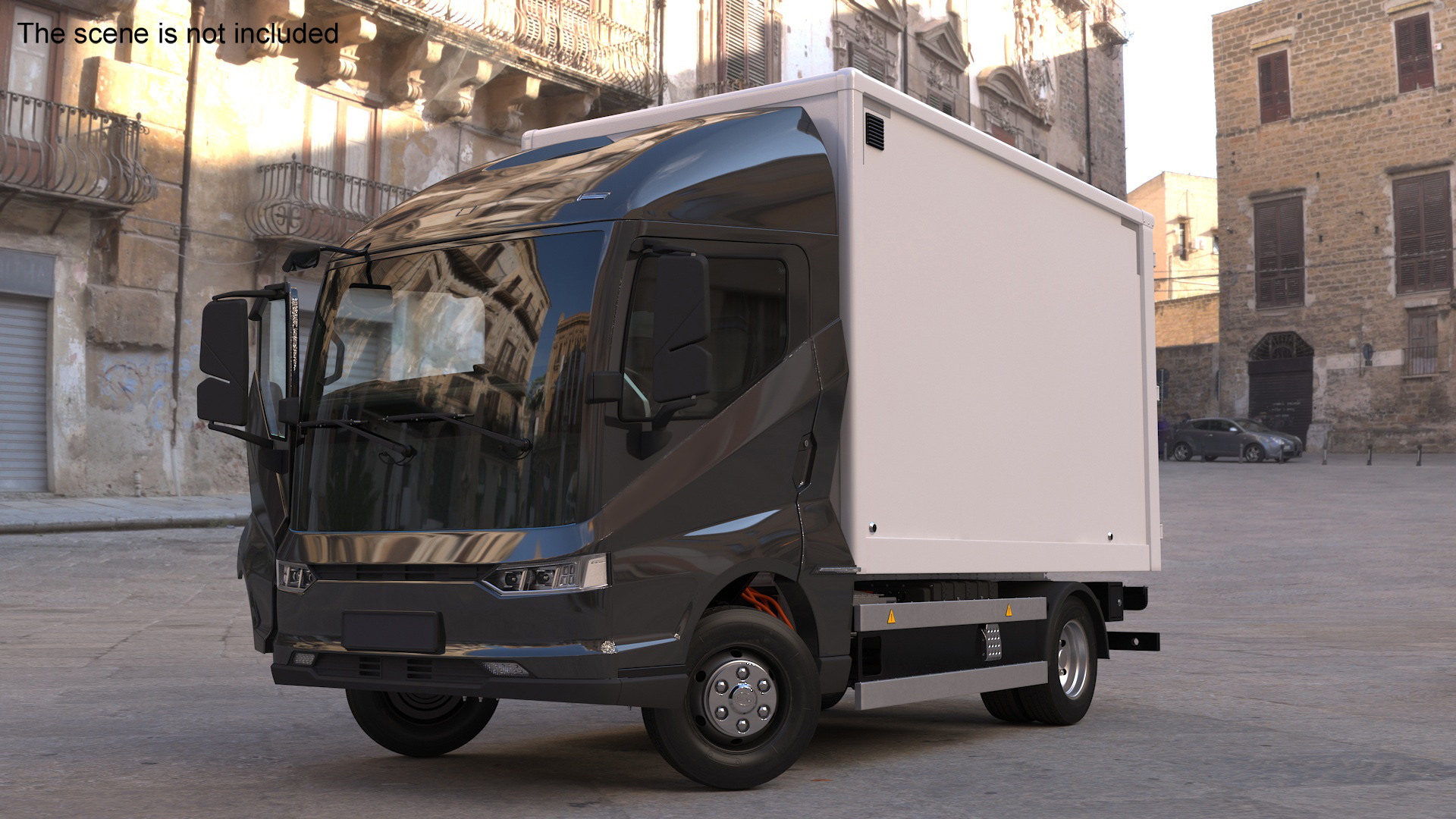 Modern Truck Black Rigged for Cinema 4D 3D model