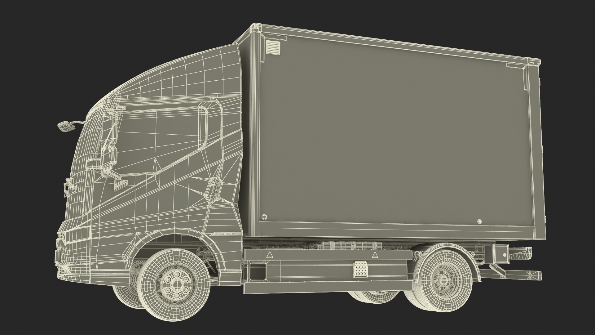 Modern Truck Black Rigged for Cinema 4D 3D model