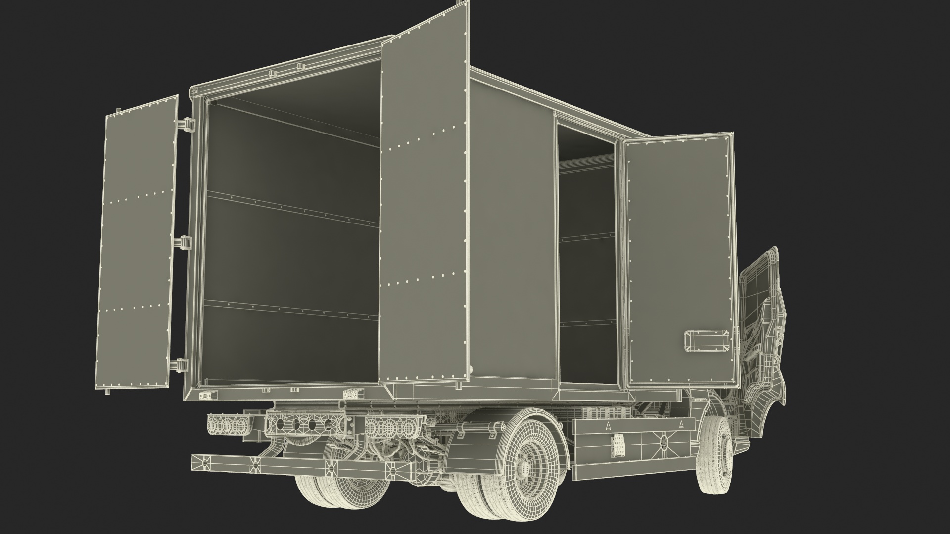 Modern Truck Black Rigged for Cinema 4D 3D model